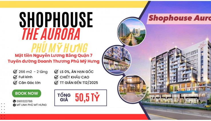 BÁN SHOPHOUSE MẶT TIỀN ĐƯỜNG NGUYỄN LƯƠNG BẰNG CỦA PHÚ MỸ HƯNG